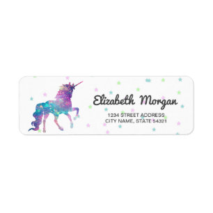Mädchenhaftes Regenbogen-Einhorn, Sterne