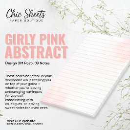 Mädchenhaftes rosa abstraktes Design 3M Post-it® N Post-it Klebezettel