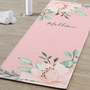 Mädchenhaftes Rosa Blütenname Yogamatte