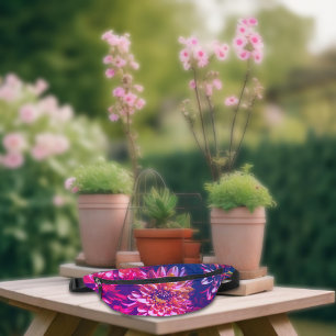 Mädchenhaftes rosa Dahlien-Blumengarten-Naturfoto Bauchtasche