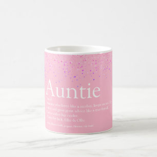 Mädchenhaftes Rosa Glitter-Spaß Beste-Tante-Tante- Kaffeetasse