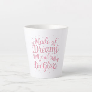 Mädchenhaftes rosa Schleife "Träume und Lipgloss"  Milchtasse
