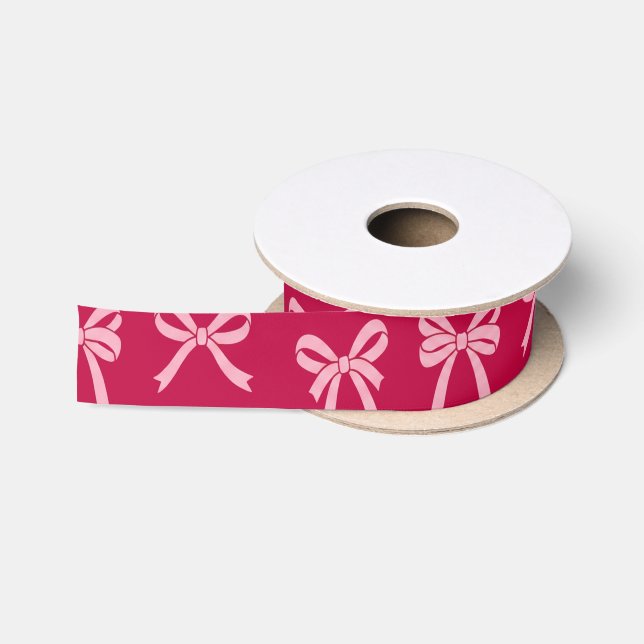 Mädchenhaftes Rosa-Schleifen-Muster Satinband (Spule)