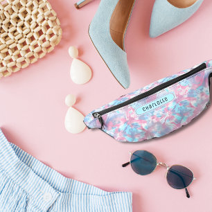 Mädchenhaftes Rosa und elektrisch Blaues Shibori-M Bauchtasche