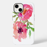 Mädchenhaftes rosa Wasserfarben-Blumenmuster