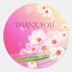 Mädchenhaftes Rosa Weißes Blumen Collage Runder Aufkleber