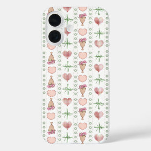 Mädchenhaftes Wasserfarben-Herz- und Blumendesign  iPhone 16 Hülle