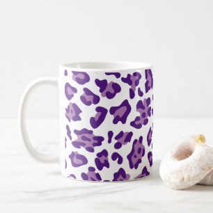 Mädchenhaftes Weiß, Königspurpur und Lavendel-Leop Kaffeetasse