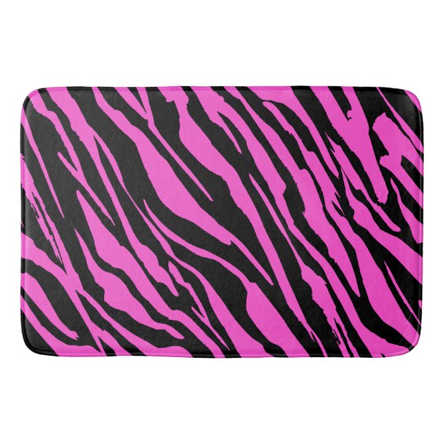 Mädchenhaftes Zebrastreifen-Muster Badematte (Vorderseite)