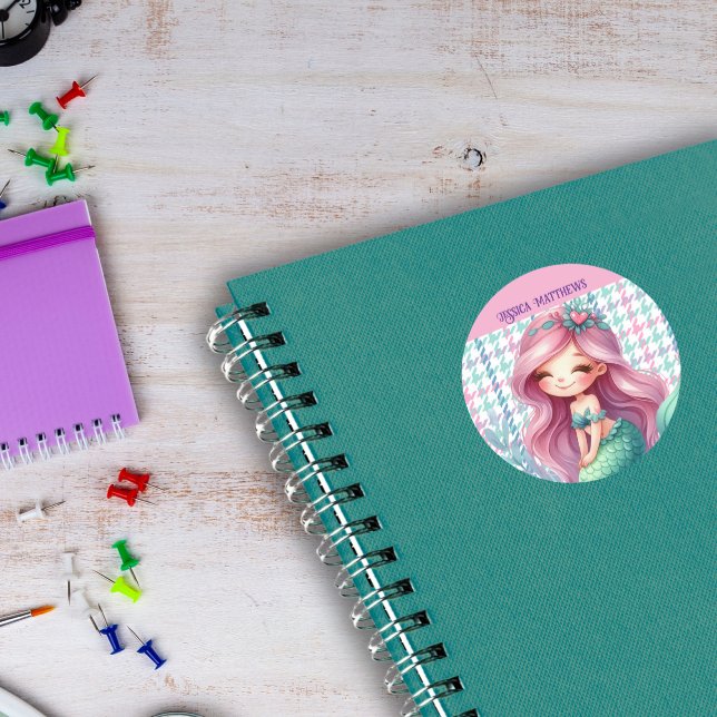 Mädchenhamtmuster Runder Aufkleber (Von Creator hochgeladen)