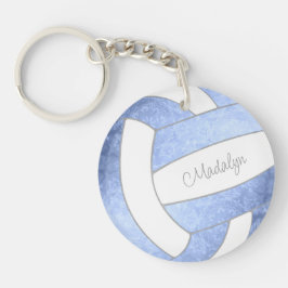 mädchenhellblauer Volleyball personalisiert Schlüsselanhänger