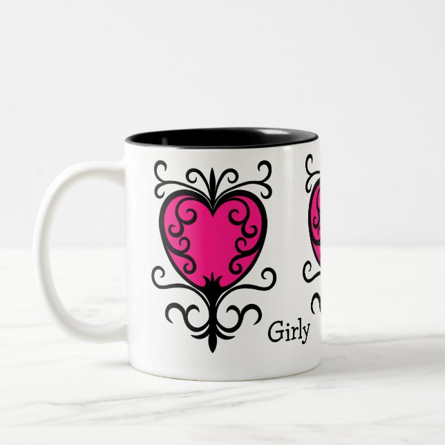 Mädchenherzen Zweifarbige Tasse (Links)