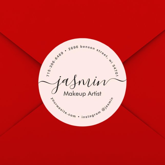 Mädchenkalligrafie in Rosa Runder Aufkleber (Von Creator hochgeladen)