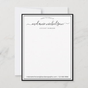 Mädchenkalligraphie vom Schreibtisch aus der schwa Dankeskarte