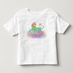 Mädchenkleinkindregenbogen Unicorn Fantasie-T - Kleinkind T-shirt