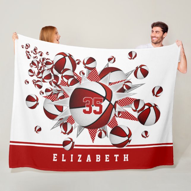 Mädchenkorbälle Sterne personalisiert Fleecedecke (Beispiel)