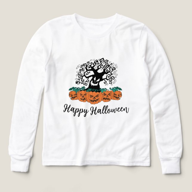 Mädchenlanges Shirt zu Halloween (Design Vorderseite)