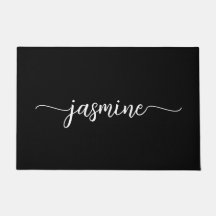 Mädchenminimales Schwarzes Monogramm Namensskript