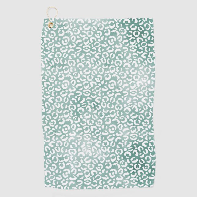 Mädchenminze, weiße Leoparden Golfhandtuch (Vorderseite)