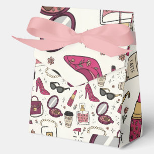 Mädchenmode und Schönheit Nahtloses Muster Geschenkschachtel
