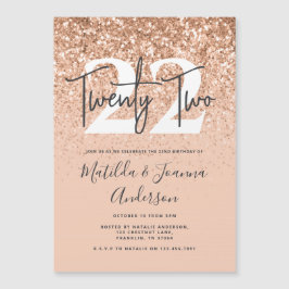 Mädchenmoderne Pfirsichtypografie Geburtstag Magnetkarte