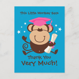 Mädchenmonkey-Graduate Postkarte