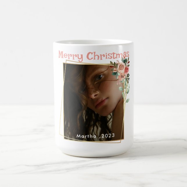 Mädchenname 1 Foto Weihnachten Kaffeetasse (Mittel)