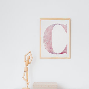 Mädchenname Buchstabe C Pink-Aquarellenposter Poster