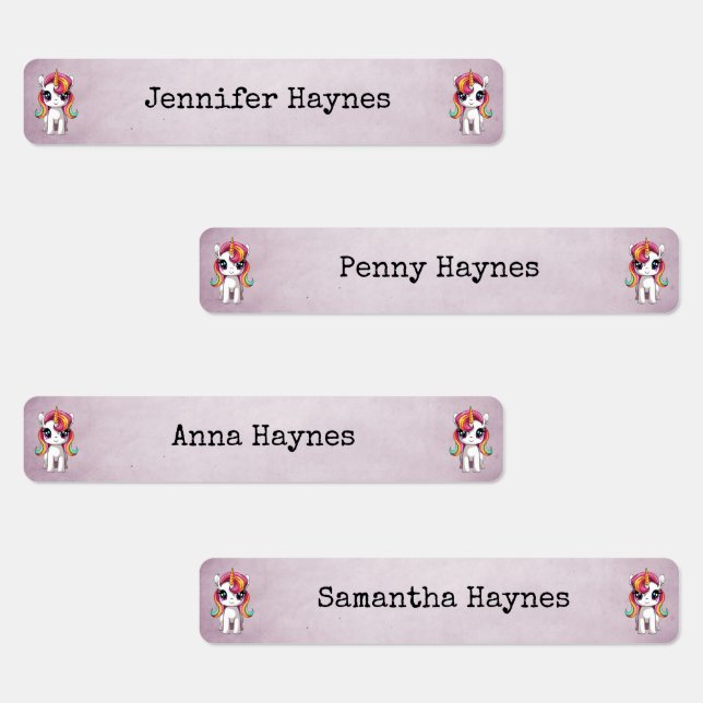 Mädchenname Fabric Bekleidungsetiketten Rainbow Un Etiketten (Gruppe)