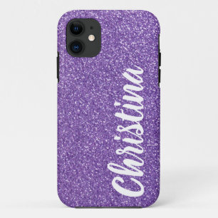 Mädchenname Lila Glitzer Personalisiert Case-Mate iPhone Hülle