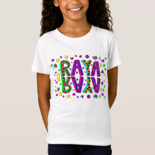 Mädchenname Raya Stars und Herz T-Shirt