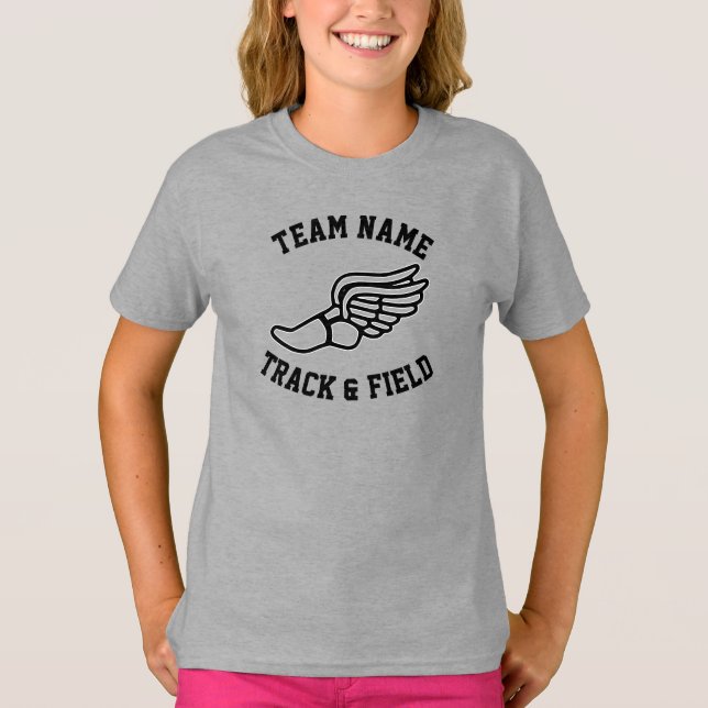 Mädchenname Track und Field Custom Team Name Sport T-Shirt (Vorderseite)