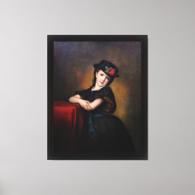 Mädchenporträt von Samuel Baruch Ludwig Halle Leinwanddruck (Vorderseite)