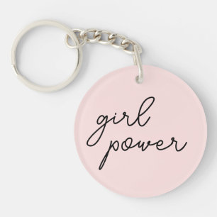 Mädchenpower-Vibes Rosa Feministische Schlüssela Schlüsselanhänger