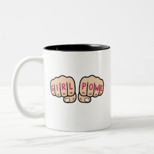 Mädchenpower-Zweifarbiges-Kaffeetasse Zweifarbige Tasse
