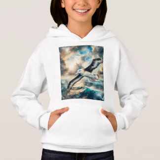 Mädchenpullover-Hoodie Albatross Print Hoodie