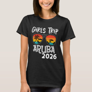 Mädchenreise Aruba Strandurlaub 2026 Retro-Sonnenb T-Shirt