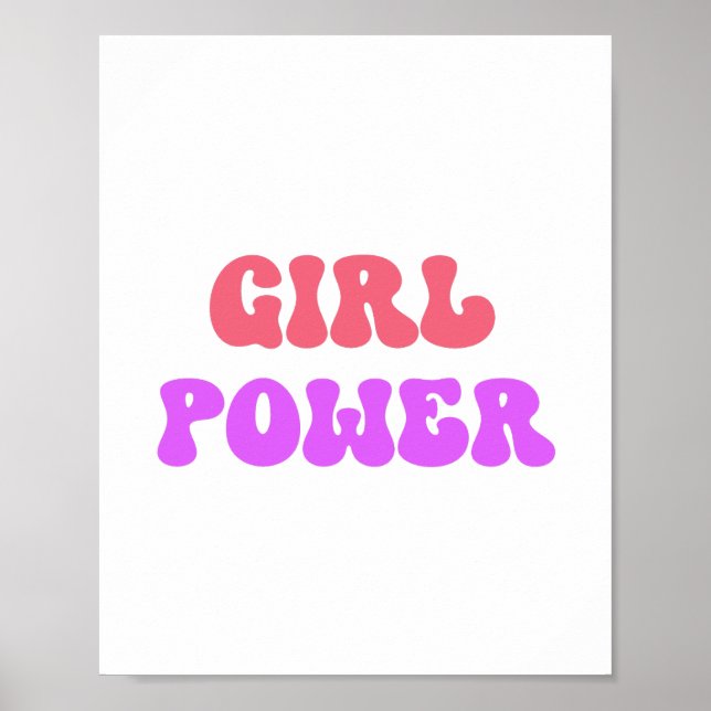 MÄDCHENRETRO-PINK-POWER LILA NACHRICHTENBESCHÄFTIG POSTER (Vorne)