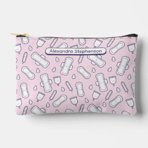 Mädchenrosa Cartoon Pad Name Erster Zeitraum Zubehörtasche