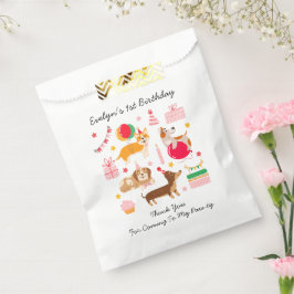 Mädchens erster Geburtstag Lasst uns Pawty-Gunst-T Geschenktütchen