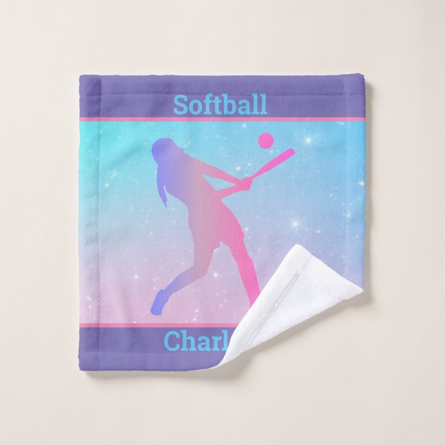 Mädchen's Softball Pastel Wash Tuch Handtuch (Waschlappen)