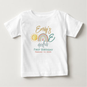 Mädchens wundervoller erster Geburtstag Baby T-shirt