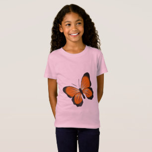 Mädchenschmetterling Rosa Klassiker lässiger T - S T-Shirt