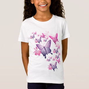Mädchenschmetterlingshaube T-Shirt