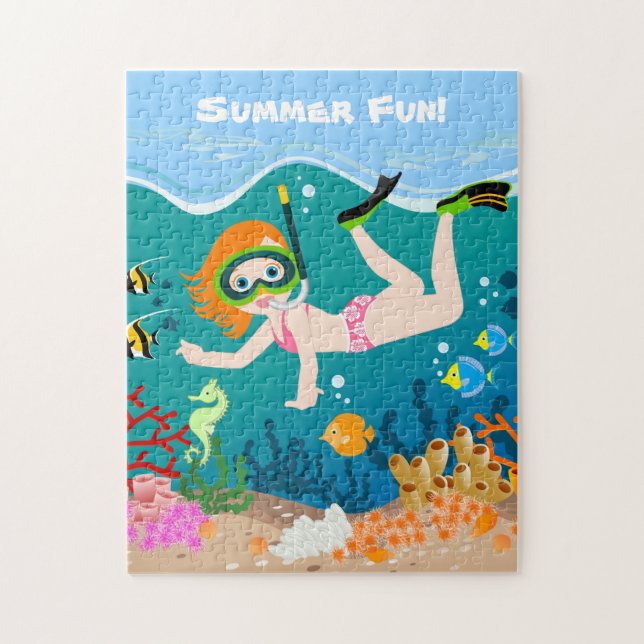 Mädchenschwimmerin Geburtstagsgeschenk Puzzle (Vertikal)