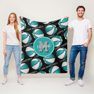 Mädchensport I Liebe Basketball ln aquamarin Fleecedecke
