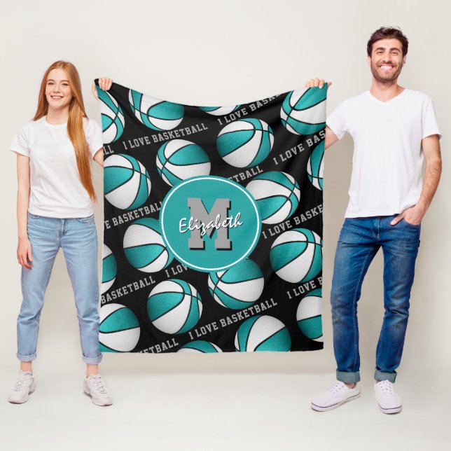 Mädchensport I Liebe Basketball ln aquamarin Fleecedecke (Beispiel)
