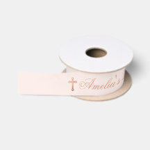 Mädchentaufe Rosa Roségold Kreuz und Kalligrafie