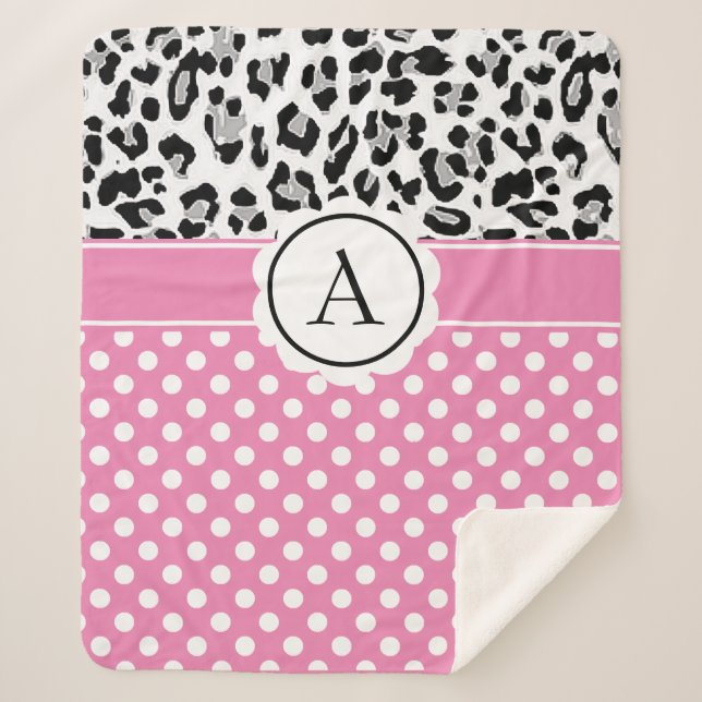 Mädchenteile und Tiere drucken Monogramm Sherpadecke (Vorderseite)