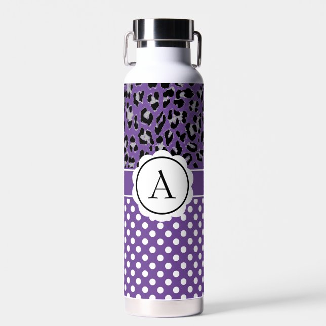 Mädchenteile und Tiere drucken Monogramm Trinkflasche (Vorne)